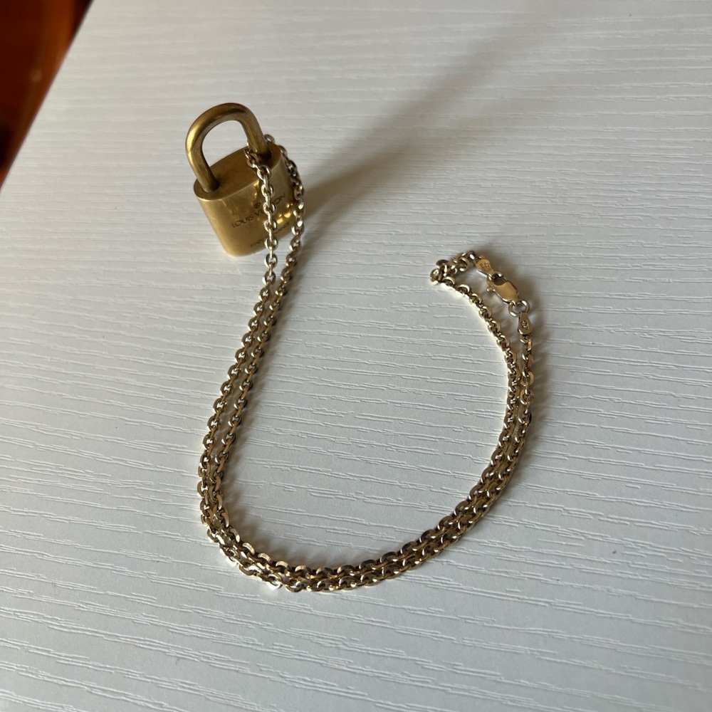 Louis Vuitton Brass Padlock Pendant Necklace - Picture 7 of 9